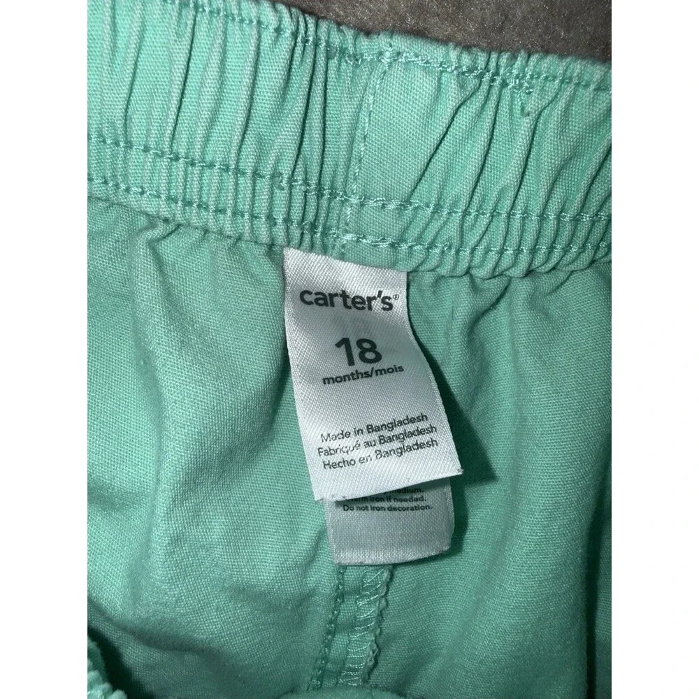 Carters Boys 18 Month Mint Green Pull On Shorts